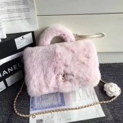 Chanel Original Leather Cony Hair top handle bag 6950 pink HV08493MO84