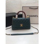Chanel Small Flap Bag with Red Top Handle A92990 blue HV06138va68