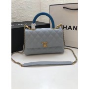 Chanel Small Flap Bag with Top Handle A92990 light blue HV00784Lp50