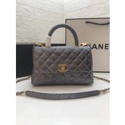 Chanel Small Flap Bag with Top Handle A92990 Silver grey HV01729oJ62