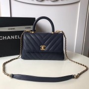 Chanel Small Flap Bag with Top Handle A92991 Dark blue HV09373Gw67