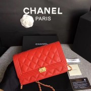 Chanel WOC Mini Shoulder Bag Original Caviar leather LEBOY B33814 red gold chain HV08558VI95