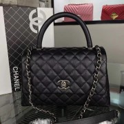 Cheap Chanel Classic Top Handle Bag A92991 black Silver chain HV08411sZ66
