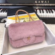 Cheap Chanel mini flap bag Rabbit hair 1116 pink HV08925ZZ98