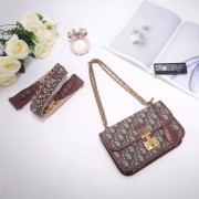Cheap Dioraddict bag in brown Dior Oblique jacquard canvas calfskin leather M042 HV09290ZZ98