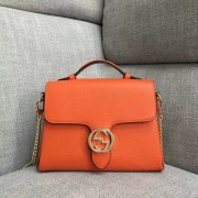 Copy 1:1 Gucci GG Calf leather top quality tote bag 510302 orange HV08107xD64