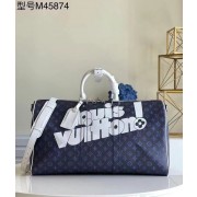 Copy 1:1 Louis Vuitton KEEPALL BANDOULIERE 55 M45874 Blue HV00077xD64