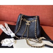Copy Best Chanel Mini Hobo Original Leather Bag CC5634 Black HV01173Qc72