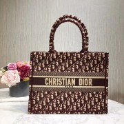 DIOR BOOK TOTE BAG IN EMBROIDERED CANVAS C1286-2 BURGUNDY HV00275pB23