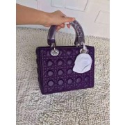 Dior Small Lady Dior Bag Sheepskin Leather 8239 Purple HV01049Jz48