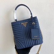 Fake 1:1 Prada Double Saffiano Original Calfskin Leather Bag 1BA212 Blue HV08487YK70