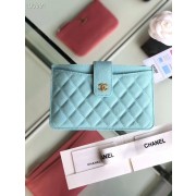 Fake Chanel classic pouch Grained Calfskin & Gold-Tone Metal A81902 sky blue HV02483Lh27