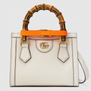Fake Gucci Diana mini tote bag 655661 White HV08370RY48