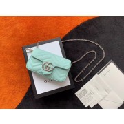 Fake Gucci GG Marmont super mini bag 476433 Pastel green HV08539tu77