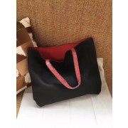 Fake Hermes Shopping Bag Totes Clemence H036 black&red HV11541lF58