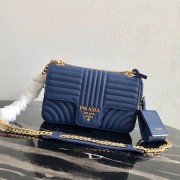 Fake Prada Diagramme medium leather bag 1BD108 blue HV05293yQ90