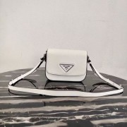 Fake Prada Saffiano leather mini shoulder bag 2BD249 white HV07043Sq37