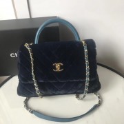 Fashion Chanel flap bag with top handle A92991 Royal Blue HV07214Of26