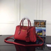 Fashion Prada Calf leather Tote Bag 1BH093 red HV08309Of26