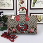 First-class Quality Gucci GG Canvas Boston Bag 409527-2 red HV03751VJ28