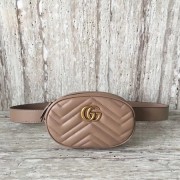 First-class Quality Gucci Marmont matelasse leather belt bag 476434 Apricot HV11208xO55
