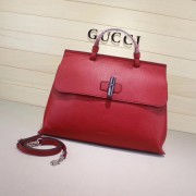 Gucci Bamboo Daily Leather Top Handle Bags 370830 red HV08816Il41