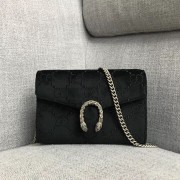 Gucci Dionysus GG velvet mini chain wallet 401231 black HV01198Is79