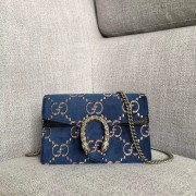 Gucci Dionysus GG velvet super mini bag 476432 blue HV06923nQ90