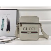 Gucci GG Calfskin Leather Messenger Bags 523691 white HV00826nE34