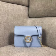 Gucci GG Cowhide top quality Shoulder Bag 510304 Sky blue HV08862iZ66