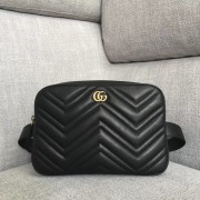 Gucci GG Marmont matelasse belt bag 523380 Black HV00896wv88