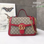 Gucci GG Marmont small top handle bag 498110 red HV09478nQ90