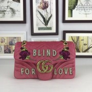 Gucci GG marmont velvet shoulder bag A443496 pink HV08877Ri95