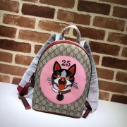 Gucci GG soft supreme cat print backpack 495621 pink HV00824Kd37