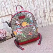 Gucci GG Supreme backpack Flower and bird 427042 red HV04954Ag46