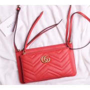 Gucci Laminated leather small shoulder bag 453878 red HV09174Kd37