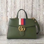 Gucci marmont original leather top handle bag 476470 green HV08113fj51