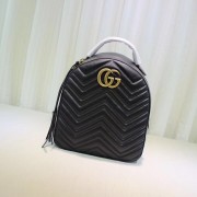 Gucci Marmont original quilted leather backpack 476671 Black HV05412hI90
