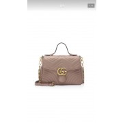 Gucci Marmont orignal clafskin small top handle bag 498110 nude HV06113Oq54