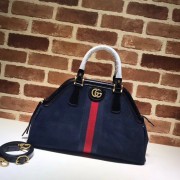 Gucci RE medium top handle bag Style 516459 Royal blue suede HV08909yx89