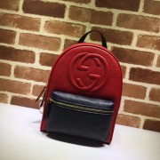 GUCCI Soho Leather Chain Backpack 431570 Black&red HV06412dN21