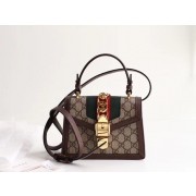 Gucci Sylvie GG Supreme canvas mini bag 470270 brown HV05149nS91