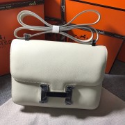 Hermes Constance Bag Calfskin Leather H9999 White Silver HV03583va68