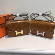 Hermes Constance Bag Croco Leather H6811 Brown HV01187vX95