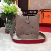 Hermes Evelyne original togo leather mini Shoulder Bag H1187 light gray HV09891wn15