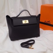 Hermes Kelly togo Leather Tote Bag H2424 black HV00573VI95
