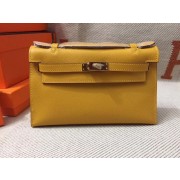 Hermes original epsom leather kelly Tote Bag KL2833 yellow HV00328Oj66