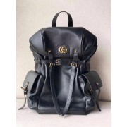 High Imitation GUCCI GG Original Leather Backpack 526908 Black HV09031bg96