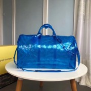 High Quality Imitation Louis Vuitton KEEPALL 50 Travel Bag with shoulder straps M53271 blue HV08375Vu82