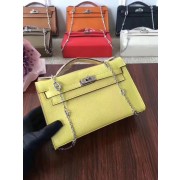 High Quality Replica Hermes Mini Kelly Tote Bag Epsom leather 1707 lemon HV08178aR54